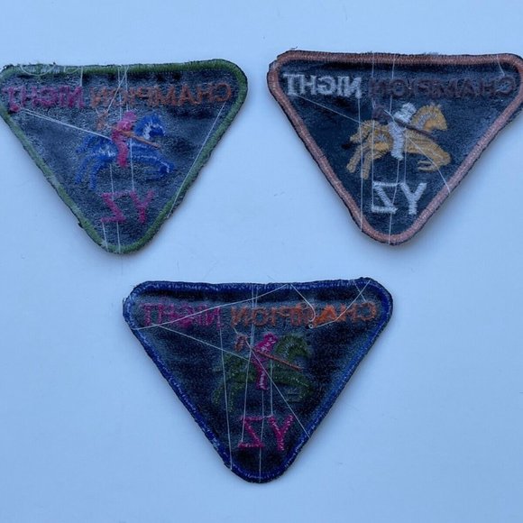 Iron On Patches Champion Nights Multi Color Patches for Craft Clothes Lot of 3 - Picture 8 of 9